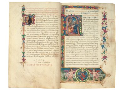 PSEUDO-ARISTOTLE, Secreta secretorum; "MARDOCHEUS IUDEUS", Epistola ad Alexandrum de cognitione veri dei; ADAM DE MONTALDO (ok. 1450-1495), Divinitus prolata iudicia sive premonita; Quedam alia summatim posita iudicia, Rzym, ok. 1490 (tusz i kolor na welin autorstwa Italian School