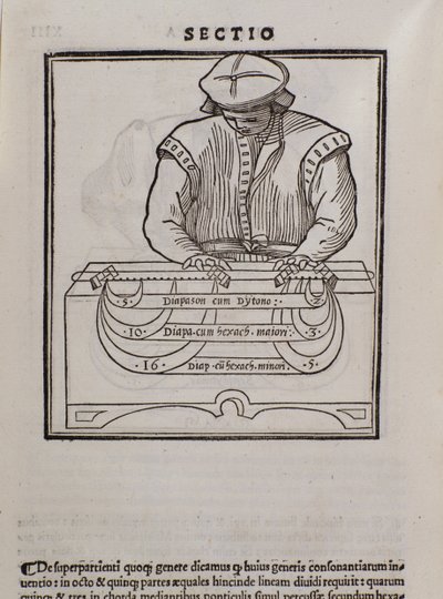 Strona z Musica theorica autorstwa Lodovico Foglianiego (1475?-1542) (lub Ludovico Folianiego) teoretyka muzyki autorstwa Italian School