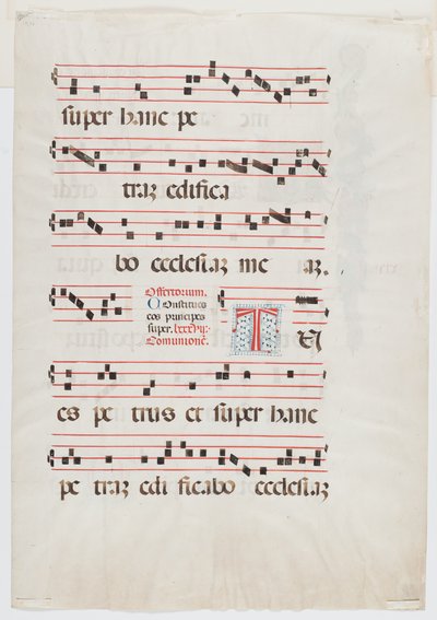 Strona z mszału lub księgi chóralnej, Północne Włochy, pierwsza połowa XV w. (tusz na welinie) (patrz także 499212) autorstwa Italian School