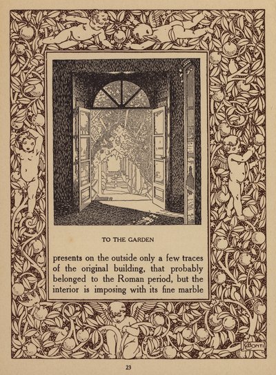 Strona z broszury hotelu San Domenico Palace, Taormina (litografia) autorstwa Italian School