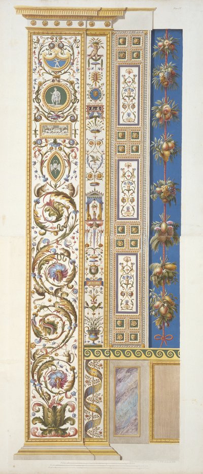 Tablica z loggii Rafaela w Watykanie, z Delle Loggie di Rafaele nel Vaticano, grawerowana przez Giovanniego Ottavianiego (ok.1735-1808), opublikowana ok.1772-77 (rycina ręcznie kolorowana) autorstwa Italian School