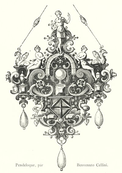 Pendeloque, autorstwa Benvenuto Cellini (grafika) autorstwa Italian School