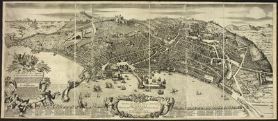 Plan i elewacja miasta Neapol ... autorstwa P. Petrini.Napoli autorstwa Italian School