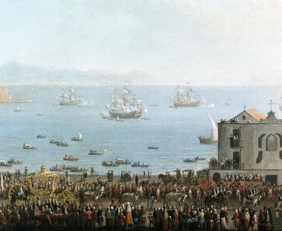 Święto Piedigrotty w Neapolu 8 września Fragment procesji królewskiej - Obraz z początku XIX wieku - Museo Nazionale di San Martino Neapol autorstwa Italian School