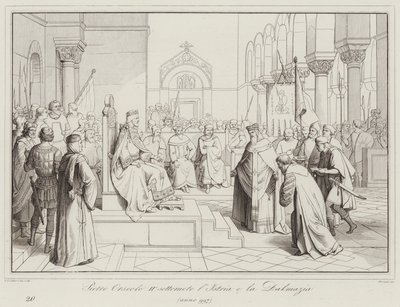 Pietro Orseolo II podporządkowuje Istrię i Dalmację, 997 (grawerowanie) autorstwa Italian School