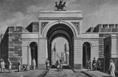 Pompeje: Porta Ercolana (lito) autorstwa Italian School