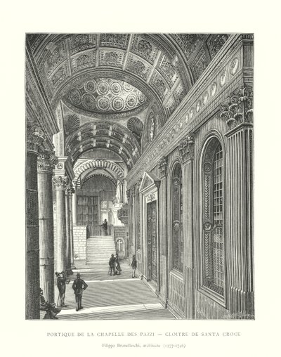 Portyk kaplicy Pazzi, krużganek Santa Croce, architekt Filippo Brunelleschi autorstwa Italian School