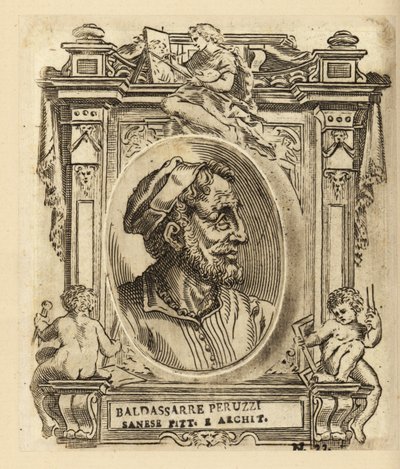 Portret Baldassare Tommaso Peruzzi, włoskiego architekta i malarza, urodzonego w pobliżu Sieny autorstwa Italian School