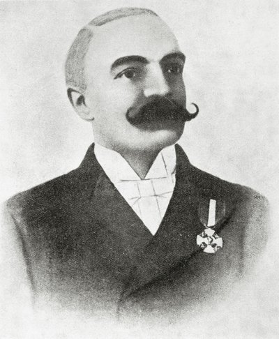 Portret Emilio Salgari (lito) autorstwa Italian School