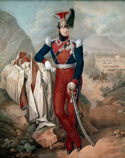 Portret Ferdynanda II (1810-1859), króla Obojga Sycylii Anonimowy akwarela. XIX-wieczne Muzeum Narodowe San Martino Neapol autorstwa Italian School