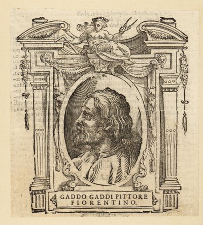 Portret Gaddo Gaddi, włoskiego malarza i mozaiki Florencji w stylu sztuki gotyckiej, około 1239-około 1312 autorstwa Italian School