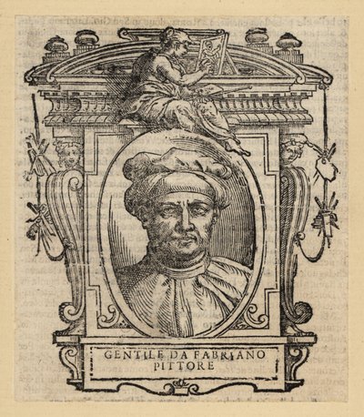 Portret Gentile da Fabriano, włoskiego malarza, międzynarodowy styl gotycki, około 1370-1427 autorstwa Italian School