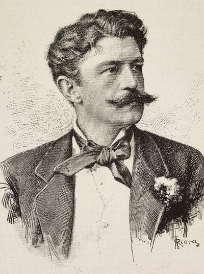 Portret Herberta von Bismarcka (1849-1904), niemieckiego polityka, rycina Riery z fotografii braci Vianello, z L