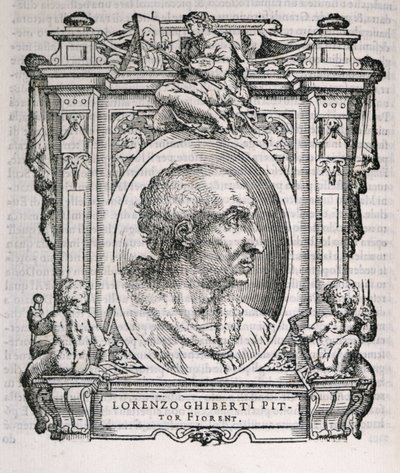 Portret Lorenzo Ghiberti (1378-1455) z Żywotów artystów Vasarisa, po raz pierwszy opublikowany 1550 autorstwa Italian School