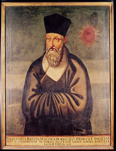 Portret Matteo Ricciego (1552-1610) Włoski misjonarz, założyciel misji jezuickiej w Chinach (panel) autorstwa Italian School
