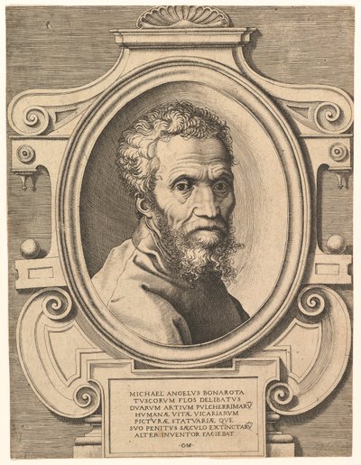 Portret Michała Anioła, wyd. C1564. autorstwa Italian School