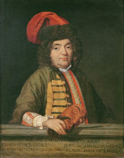 Portret Filipa Emmanuela de Coulanges ubranego na karnawał, 1690 autorstwa Italian School