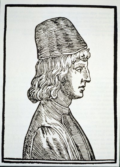 Portret Pico della Mirandola (1463-94), z Delle Celeste Fisionomia autorstwa Giovanniego Battisty della Porta, Padwa 1616, ilustrowany w History of Magic, opublikowanym pod koniec XIX wieku autorstwa Italian School