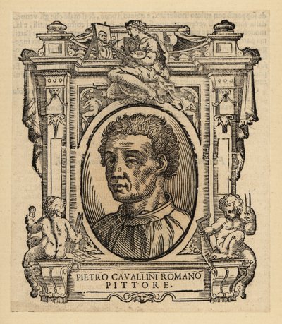 Portret Pietro Cavalliniego, włoskiego malarza i projektanta mozaik późnego średniowiecza autorstwa Italian School