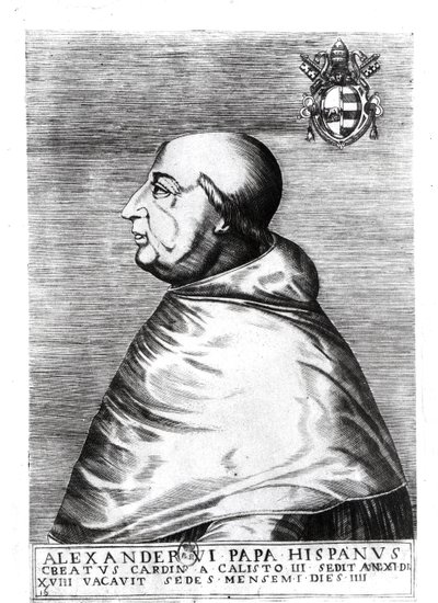 Portret papieża Aleksandra VI (1492-1503) XVI-XVII w. autorstwa Italian School