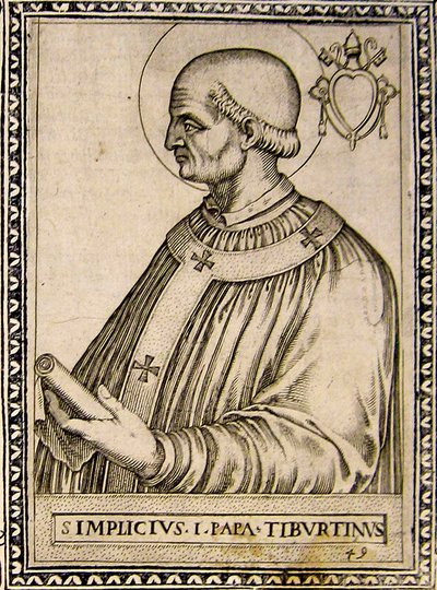 Portret papieża Symplicjusza, ok. 1760 (rycina) autorstwa Italian School