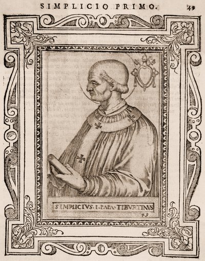 Portret papieża Symplicjusza, ok. 1760 (rycina) autorstwa Italian School