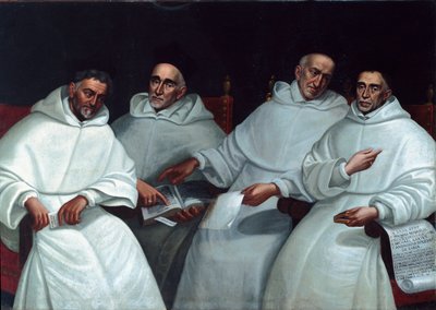 Portret inkwizytorów Michele Sasso, Tommaso Novaro, Vincenzo Regitudine, Ambrogio Roggeri Malarstwo szkoły bolońskiej. XVII wiek. Taggia, Klasztor San Domenico autorstwa Italian School