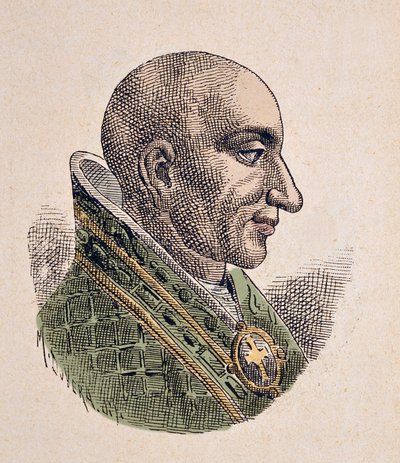 Portrait of the Antipope Christophore (ou Christophe, Christopher, Cristoforo, Christophorus) (903-904) autorstwa Italian School