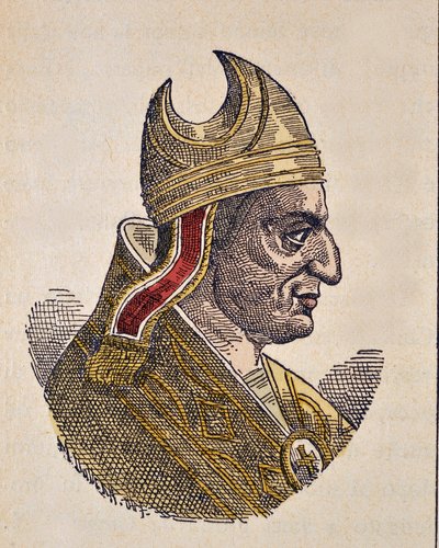Portret papieża Boniface IV (Bonifacius lub Bonifacio) (608-615) autorstwa Italian School