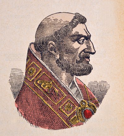 Portret papieża Boniface V (Bonifacius lub Bonifacio) (619-625) autorstwa Italian School