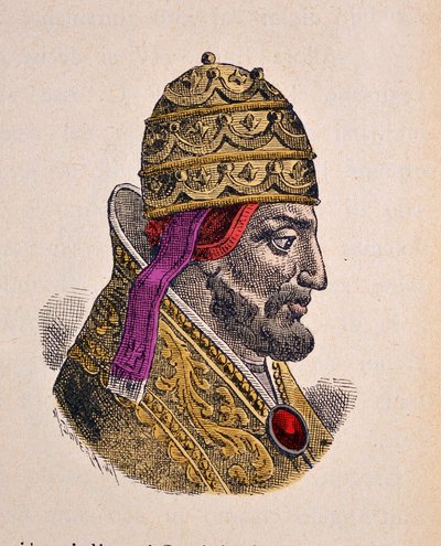 Portrait of the Pope Gregoire VII (Gregorio, Gregorius or Gregory) (1073-1085) autorstwa Italian School