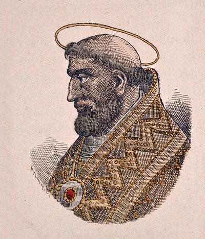 Portret papieża Leona II (Leone lub Leo) (682-683) autorstwa Italian School