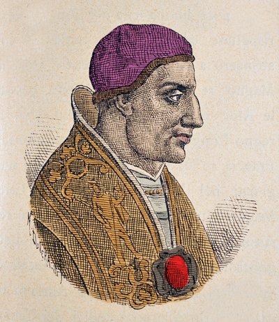 Portret papieża Paula Iera (Paolo, Paulus) (757-767) autorstwa Italian School