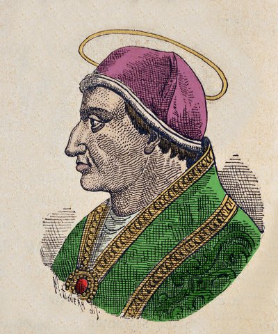 Portret papieża Symmaque Jer (Symmachus lub Simmaco) (498-514) autorstwa Italian School