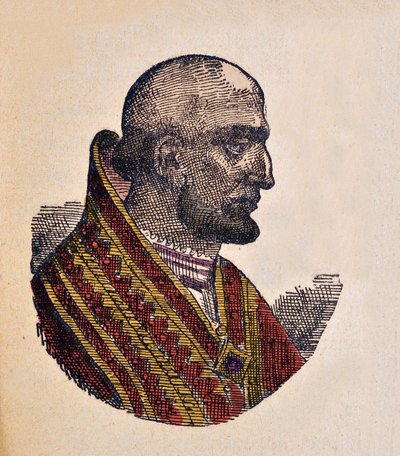 Portret papieża Theodore Ier (Theodorus lub Teodoro) (642-649) autorstwa Italian School