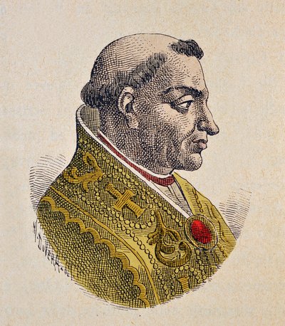Portret papieża Valentina (Valentino, Valentine lub Valentinus) (827) autorstwa Italian School