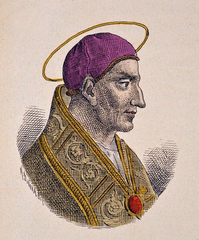 Portret papieża Witalina (Vitalianus lub Vitaliano) (657-672) autorstwa Italian School