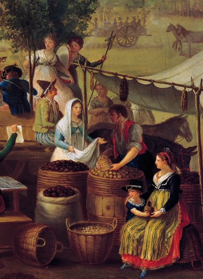 Sprzedawca ziemniaków i kasztanów, obraz nieznanego artysty, Włochy autorstwa Italian School