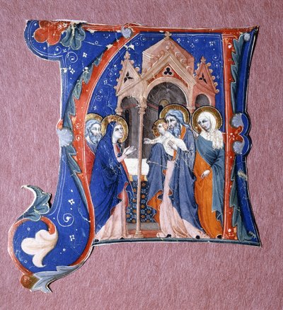 Ofiarowanie Chrystusa w świątyni, ok.1340 autorstwa Italian School