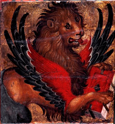 Reprezentacja Lwa św. Marka. Malarstwo na drewnie przez weneckiego artystę. XV w. niedz. 34x34 cm Wenecja, Museo Correr autorstwa Italian School