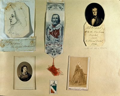 Risorgimento: tablica kolażowa wokół włoskiego patrioty Giuseppe Garibaldiego (1807-1882). Rzym, Muzeum Risorgimento autorstwa Italian School