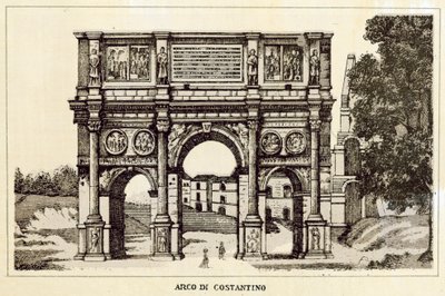 Rzym: Łuk Konstantyna (lito) autorstwa Italian School