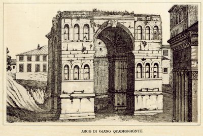 Rzym: Łuk Janusa Quadrifronte (lito) autorstwa Italian School