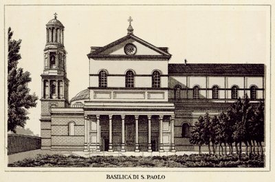 Rzym: Bazylika Di S Paolo (lito) autorstwa Italian School