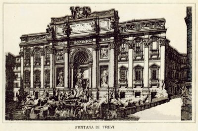 Rzym: Fontanna di Trevi (lito) autorstwa Italian School