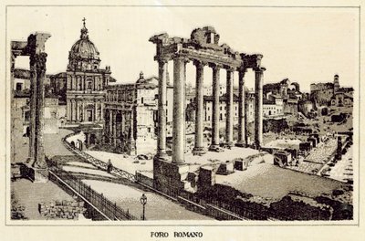 Rzym: Forum Romanum (lito) autorstwa Italian School