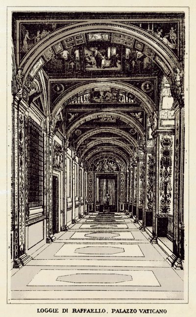Rzym: Loggie Di Raffaello, Pałac Watykański (lito) autorstwa Italian School