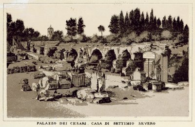 Rzym: Palazzo Dei Cesari, Dom Septymiusza Sewera (lito) autorstwa Italian School