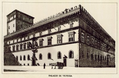 Rzym: Palazzo Di Venezia (lito) autorstwa Italian School