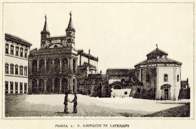 Rzym: Piazza Di S Giovanni Laterano (litos) autorstwa Italian School